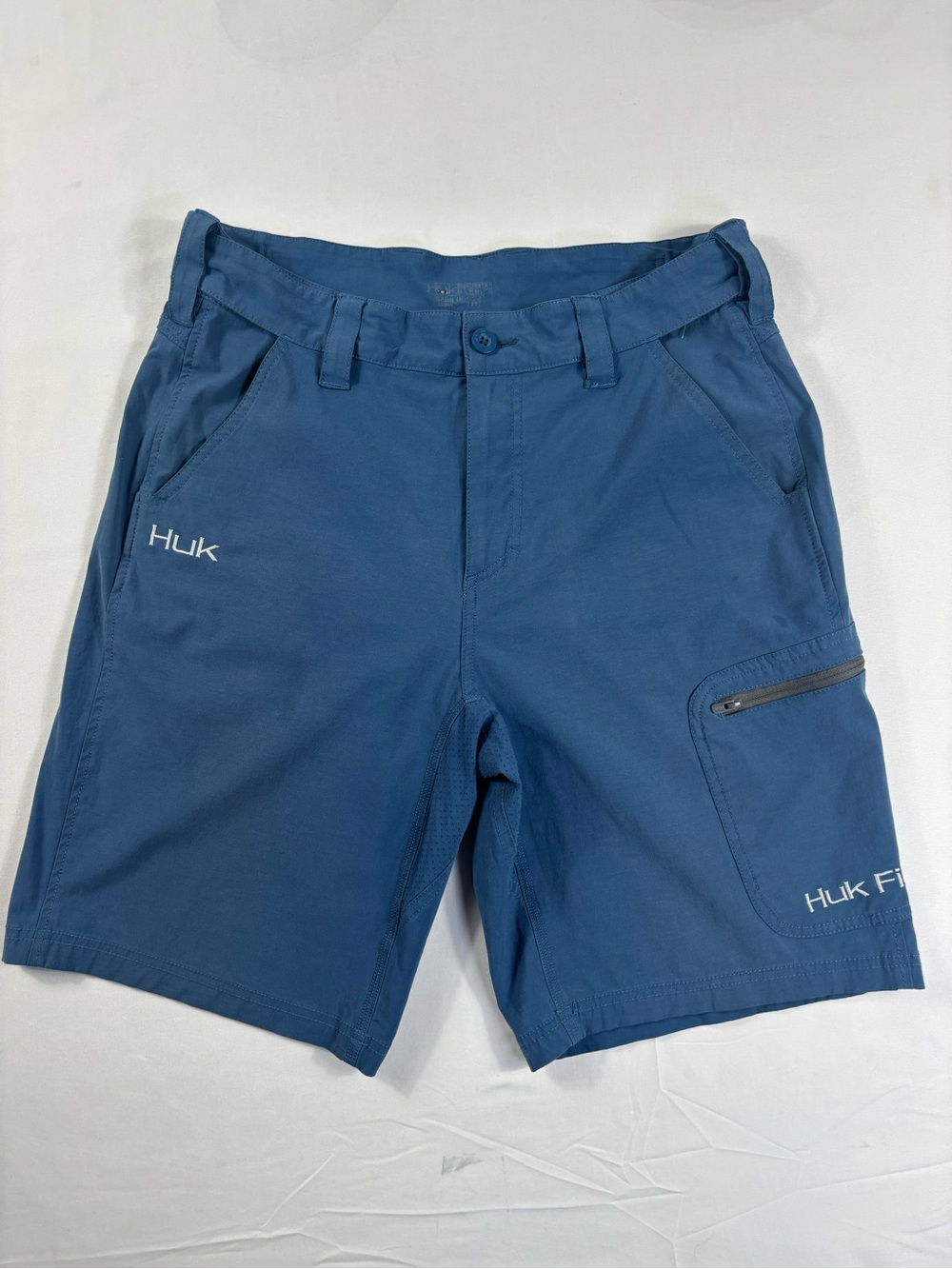 Huk Men's Next Level Fishing Shorts Blue Size M Performance Quick Dry